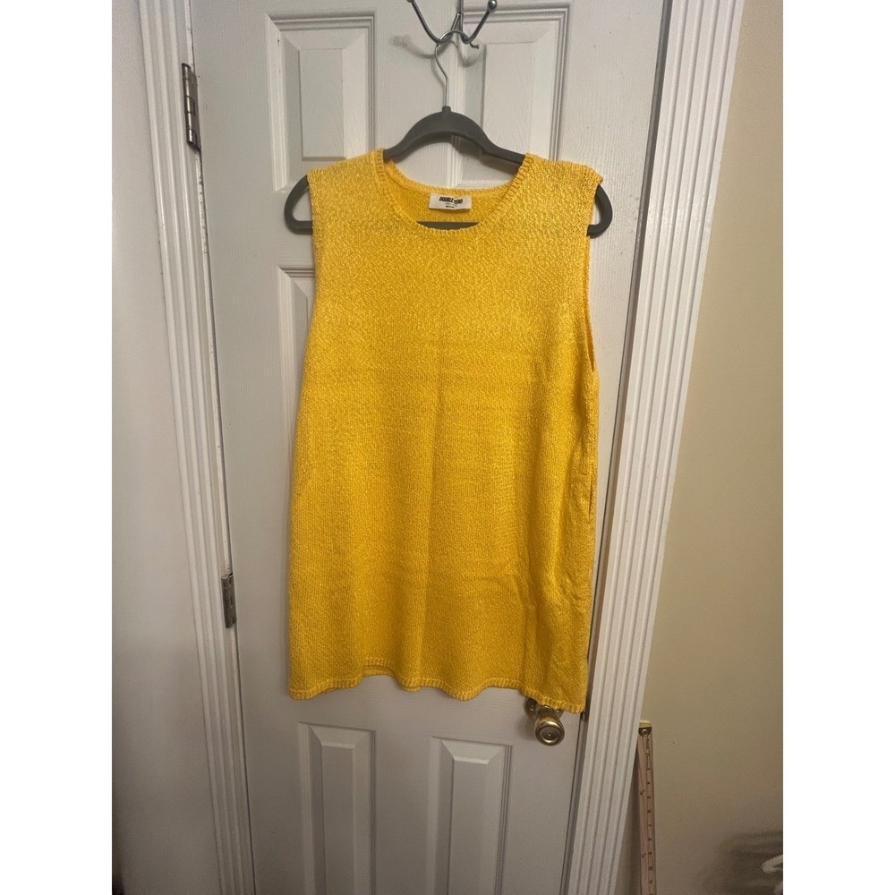 Double Zero Yellow Knit 2 Piece Set Tunic and Shorts DZ25C855-SET Womens Large